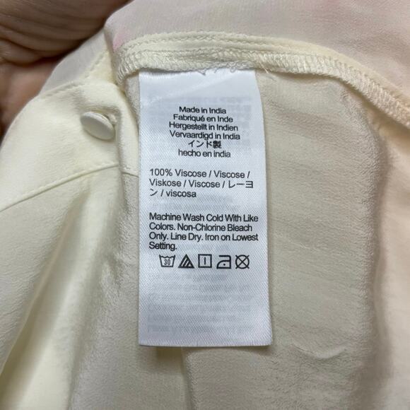 J.Crew XS Ivory Sheer Viscose Ruffle Collar Button Blouse Long Sleeve - Picture 4 of 4